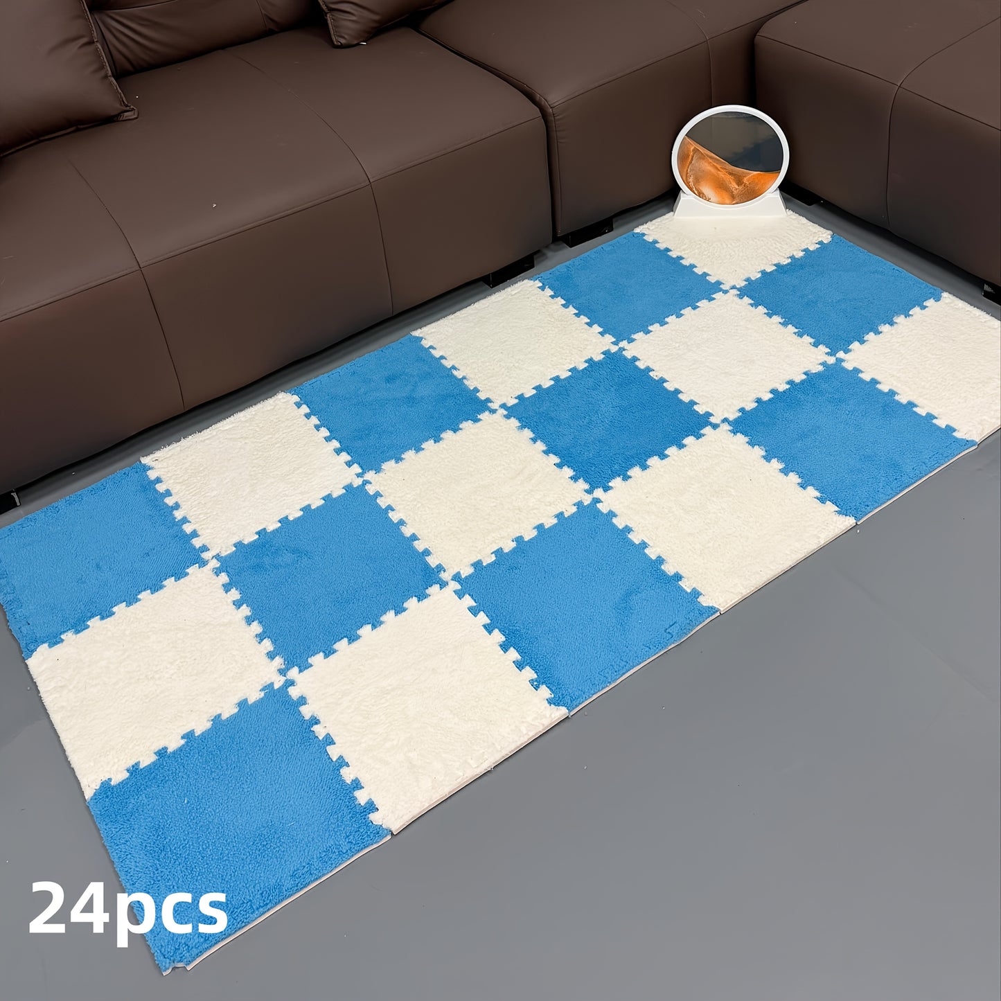 24pcs Sound Carpet 24pcs Sound Insulation Suede Splicing Carpet | Indoor Carpet, Game Mat, Bedroom Carpet, Puzzle Carpet, Home Decor, Simple Square Floor Mat, Thickened Version 11.8x11.8inch, 1cm\u002F0.39inch