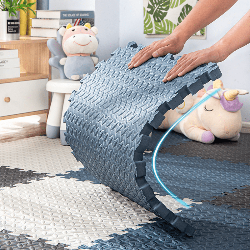 25pcs Durable and Soft EVA Foam Interlocking Floor Mats, Anti-Skid, Waterproof, for Playroom, Bedroom, Office, Outdoor Training - Mixed Color Puzzle Pattern