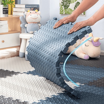 25pcs Durable and Soft EVA Foam Interlocking Floor Mats, Anti-Skid, Waterproof, for Playroom, Bedroom, Office, Outdoor Training - Mixed Color Puzzle Pattern