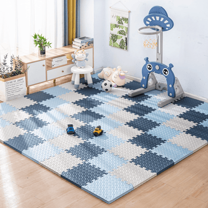 25pcs Durable and Soft EVA Foam Interlocking Floor Mats, Anti-Skid, Waterproof, for Playroom, Bedroom, Office, Outdoor Training - Mixed Color Puzzle Pattern