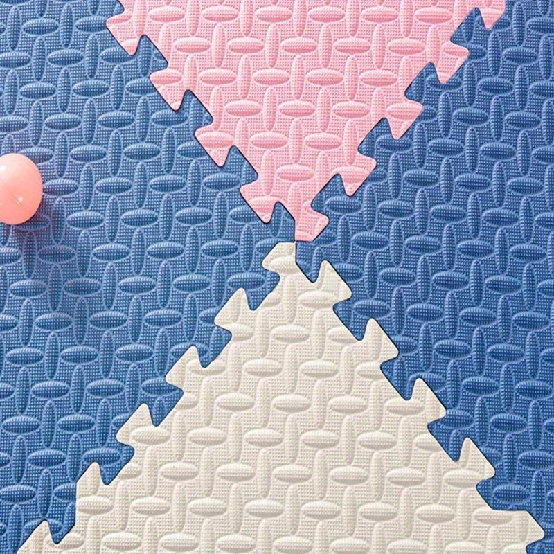 25pcs Durable and Soft EVA Foam Interlocking Floor Mats, Anti-Skid, Waterproof, for Playroom, Bedroom, Office, Outdoor Training - Mixed Color Puzzle Pattern