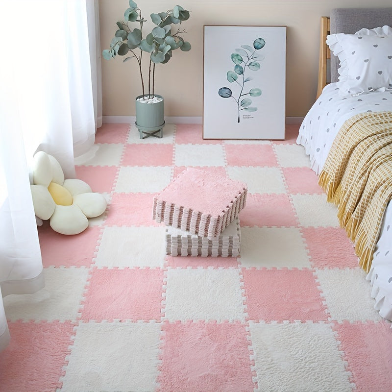 24pcs Sound Carpet 24pcs Sound Insulation Suede Splicing Carpet | Indoor Carpet, Game Mat, Bedroom Carpet, Puzzle Carpet, Home Decor, Simple Square Floor Mat, Thickened Version 11.8x11.8inch, 1cm\u002F0.39inch