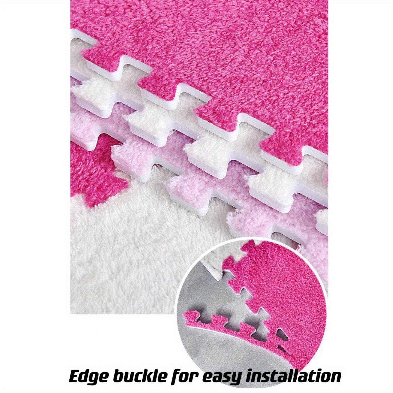 40pcs Thickened Interlocking Square Mat Set, 0.39inch Thick EVA Foam with 100% Polyester Knit Fabric, Soundproof Shock-Absorbing Play Mat for Bedroom, Home Decor Room Rug, Easy Assembly Floor Tiles