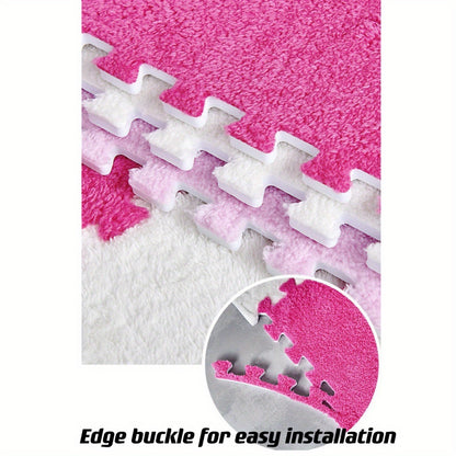 40pcs Thickened Interlocking Square Mat Set, 0.39inch Thick EVA Foam with 100% Polyester Knit Fabric, Soundproof Shock-Absorbing Play Mat for Bedroom, Home Decor Room Rug, Easy Assembly Floor Tiles