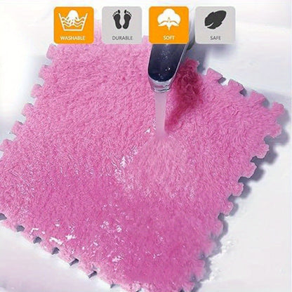 40pcs Thickened Interlocking Square Mat Set, 0.39inch Thick EVA Foam with 100% Polyester Knit Fabric, Soundproof Shock-Absorbing Play Mat for Bedroom, Home Decor Room Rug, Easy Assembly Floor Tiles
