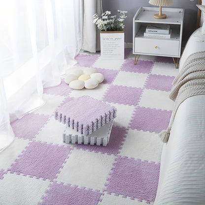 24pcs Sound Carpet 24pcs Sound Insulation Suede Splicing Carpet | Indoor Carpet, Game Mat, Bedroom Carpet, Puzzle Carpet, Home Decor, Simple Square Floor Mat, Thickened Version 11.8x11.8inch, 1cm\u002F0.39inch