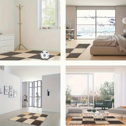 24pcs Sound Carpet 24pcs Sound Insulation Suede Splicing Carpet | Indoor Carpet, Game Mat, Bedroom Carpet, Puzzle Carpet, Home Decor, Simple Square Floor Mat, Thickened Version 11.8x11.8inch, 1cm\u002F0.39inch