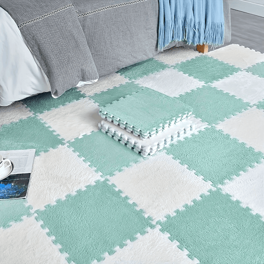 24pcs Sound Carpet 24pcs Sound Insulation Suede Splicing Carpet | Indoor Carpet, Game Mat, Bedroom Carpet, Puzzle Carpet, Home Decor, Simple Square Floor Mat, Thickened Version 11.8x11.8inch, 1cm\u002F0.39inch