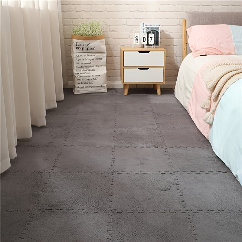 24pcs Sound Carpet 24pcs Sound Insulation Suede Splicing Carpet | Indoor Carpet, Game Mat, Bedroom Carpet, Puzzle Carpet, Home Decor, Simple Square Floor Mat, Thickened Version 11.8x11.8inch, 1cm\u002F0.39inch
