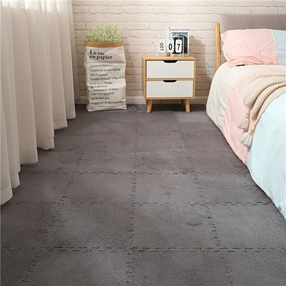 24pcs Sound Carpet 24pcs Sound Insulation Suede Splicing Carpet | Indoor Carpet, Game Mat, Bedroom Carpet, Puzzle Carpet, Home Decor, Simple Square Floor Mat, Thickened Version 11.8x11.8inch, 1cm\u002F0.39inch