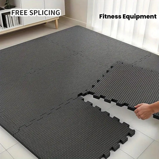 High-Quality Exercise Mat 10pcs High-Quality Interlocking Puzzle Exercise Mat Set, Non-Slip & Durable | Black, High-Density Textured Design for Enhanced Traction, Ideal for Home Gym, Yoga, Training, and Fitness Equipment Protection, Gym Accessorie