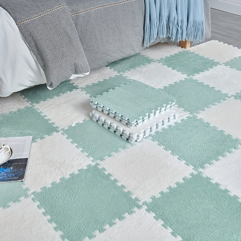 24pcs Sound Carpet 24pcs Sound Insulation Suede Splicing Carpet | Indoor Carpet, Game Mat, Bedroom Carpet, Puzzle Carpet, Home Decor, Simple Square Floor Mat, Thickened Version 11.8x11.8inch, 1cm\u002F0.39inch