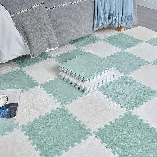 24pcs Sound Carpet 24pcs Sound Insulation Suede Splicing Carpet | Indoor Carpet, Game Mat, Bedroom Carpet, Puzzle Carpet, Home Decor, Simple Square Floor Mat, Thickened Version 11.8x11.8inch, 1cm\u002F0.39inch